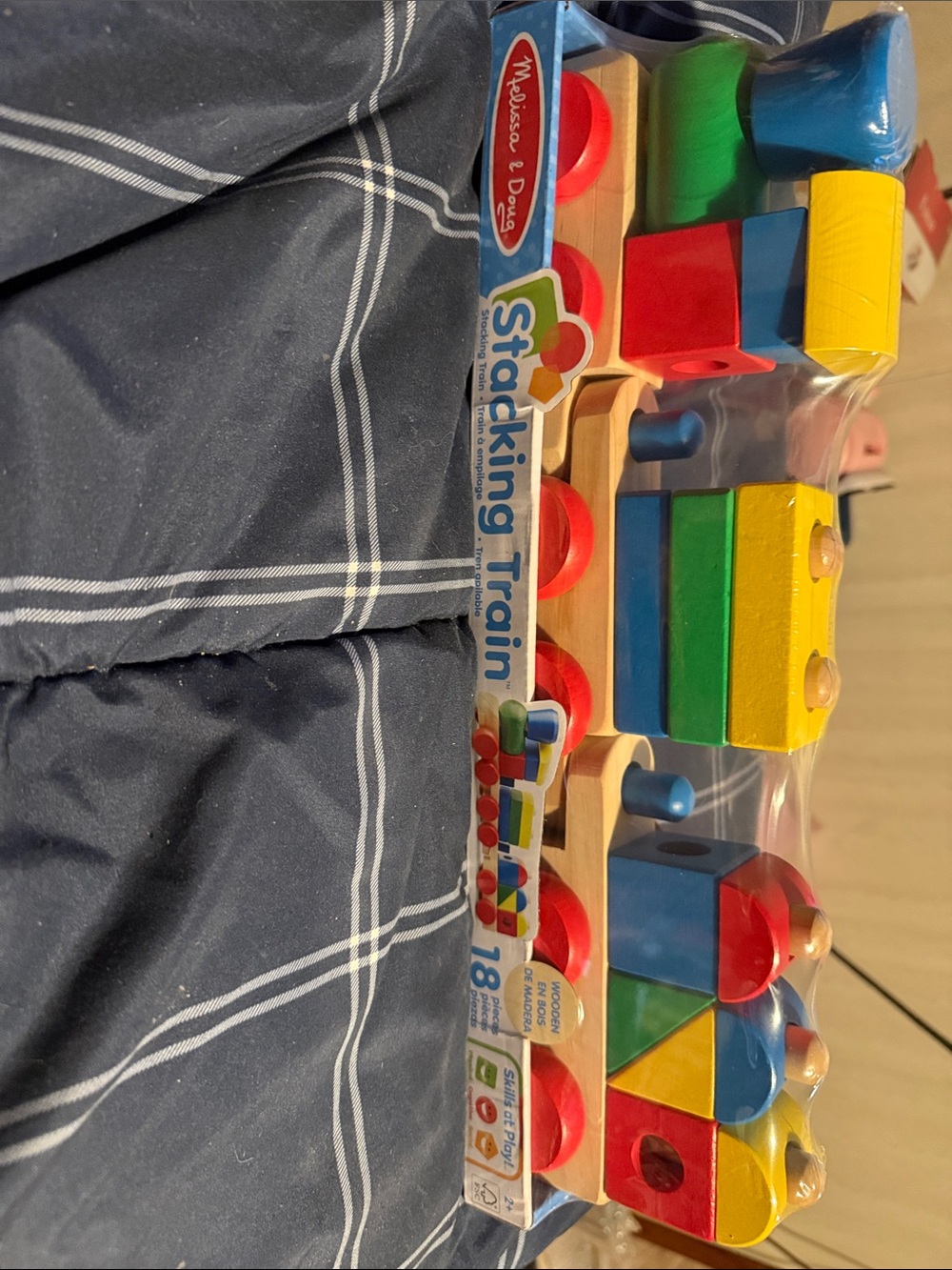 Melissa & Doug Wooden Stacking Train in Red, Blue, Green, Yellow